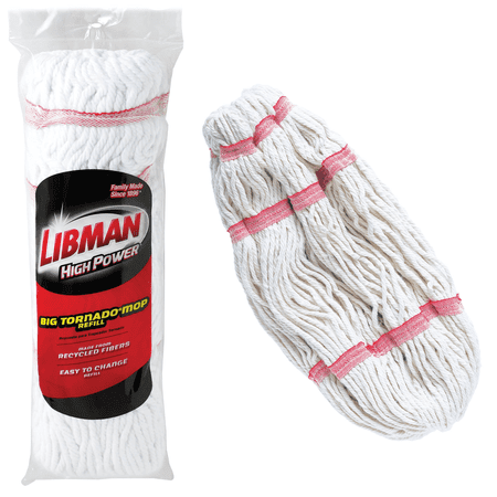 Libman Big Tornado Mop Refill with Cotton Synthetic Blend Yarn, Twist Mop Replacement