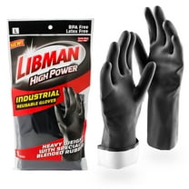 Libman Black Industrial Grade Rubber Blended Reusable Gloves