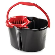 Libman 4 Gallon Polypropylene Bucket with Wringer, Red and Black, 15 in Height