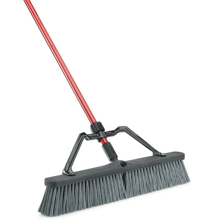 Libman High Power Rough Surface Push Broom Red Black 24" 3/Carton