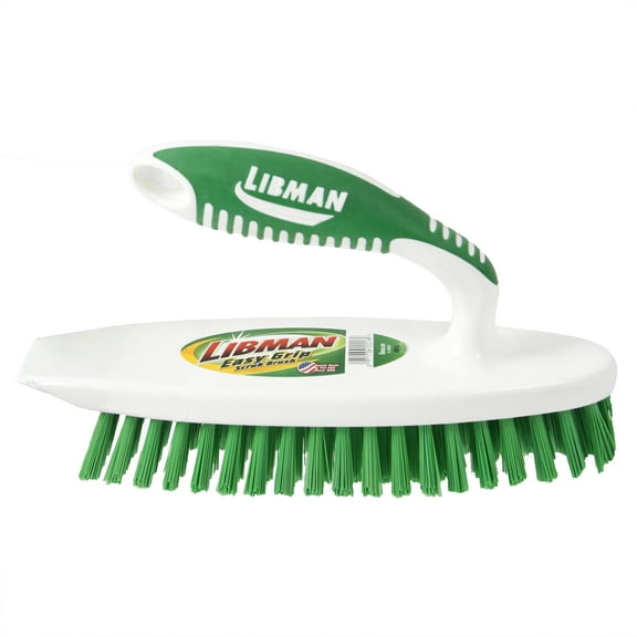 Libman Easy Grip Multi-Surface Scrub Brush with Polypropylene Handle, Green and White