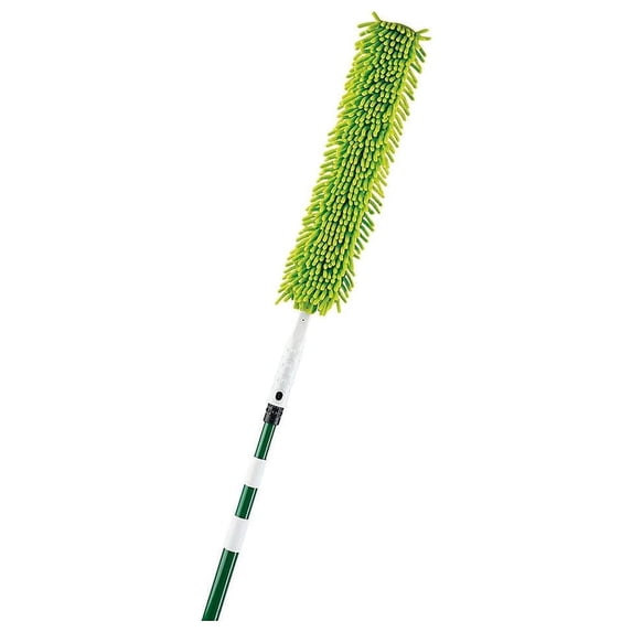 Libman Flexible Microfiber Duster with Steel Handle, Green, Extends to 7 Feet