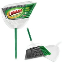 Libman Extra Large Precision Angle Broom with Dust Pan Green White
