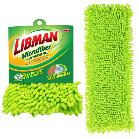 Libman Green Microfiber Dust Mop Refill Pad Attachment Style Clip-on