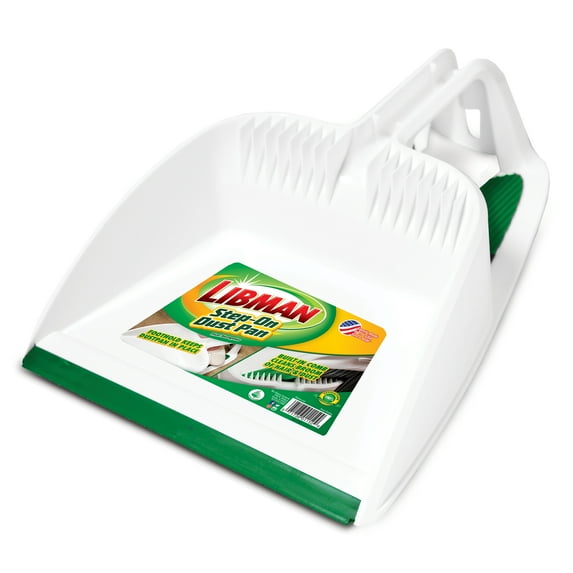 Libman Heavy Duty Step-On Dustpan Green White Polypropylene