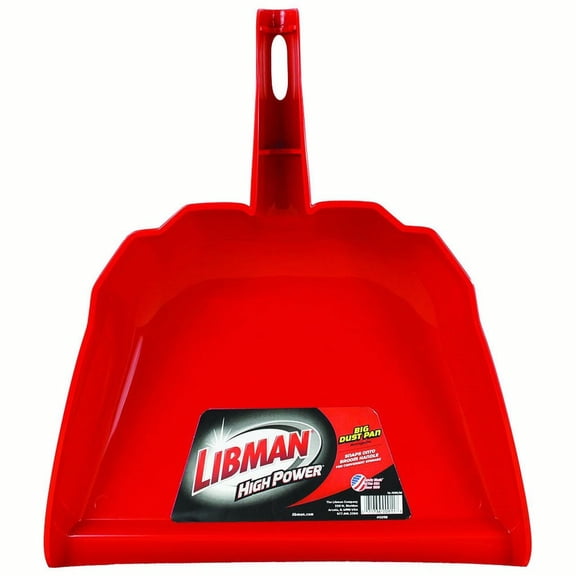 Libman Heavy Duty Dustpan with 13 Inch Polypropylene Scoop, Red