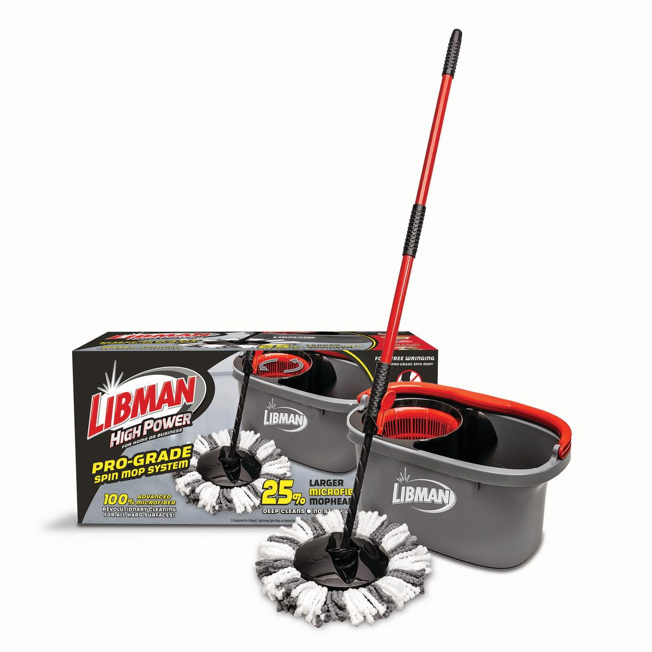 Libman High Power Professional Grade Microfiber Spin Mop System