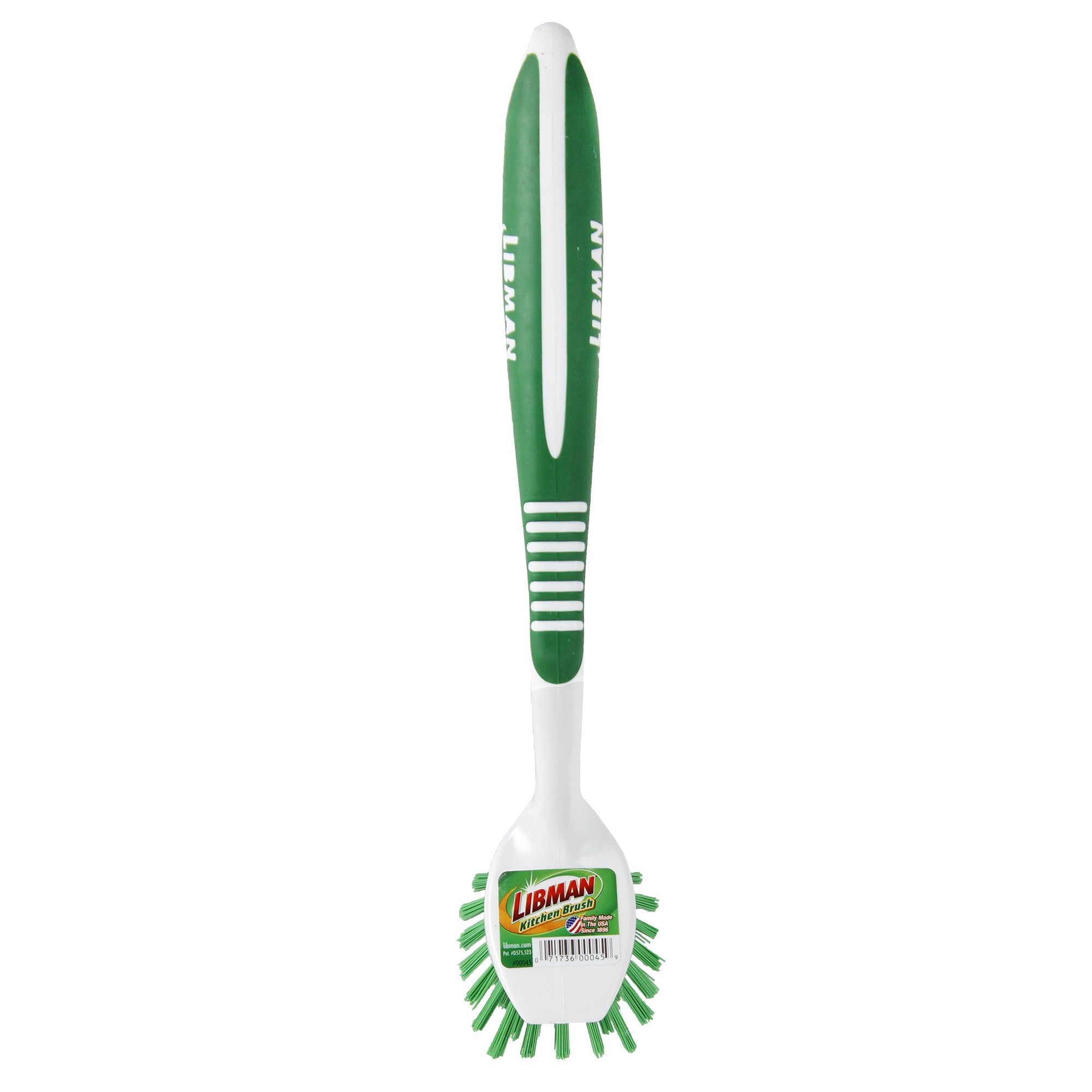 Libman Kitchen Brush - Green, Dish Brush with No Slip Rubber Handle,  Recycled PET Bristles, Dishwasher Safe - Assembled in the Kitchen Brushes  department at