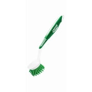 Libman Angled Kitchen Scrub Brush with Green and White Handle, 2 inch Width