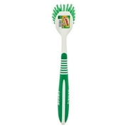 Libman Angled Kitchen Scrub Brush with Green and White Handle, 2 inch Width