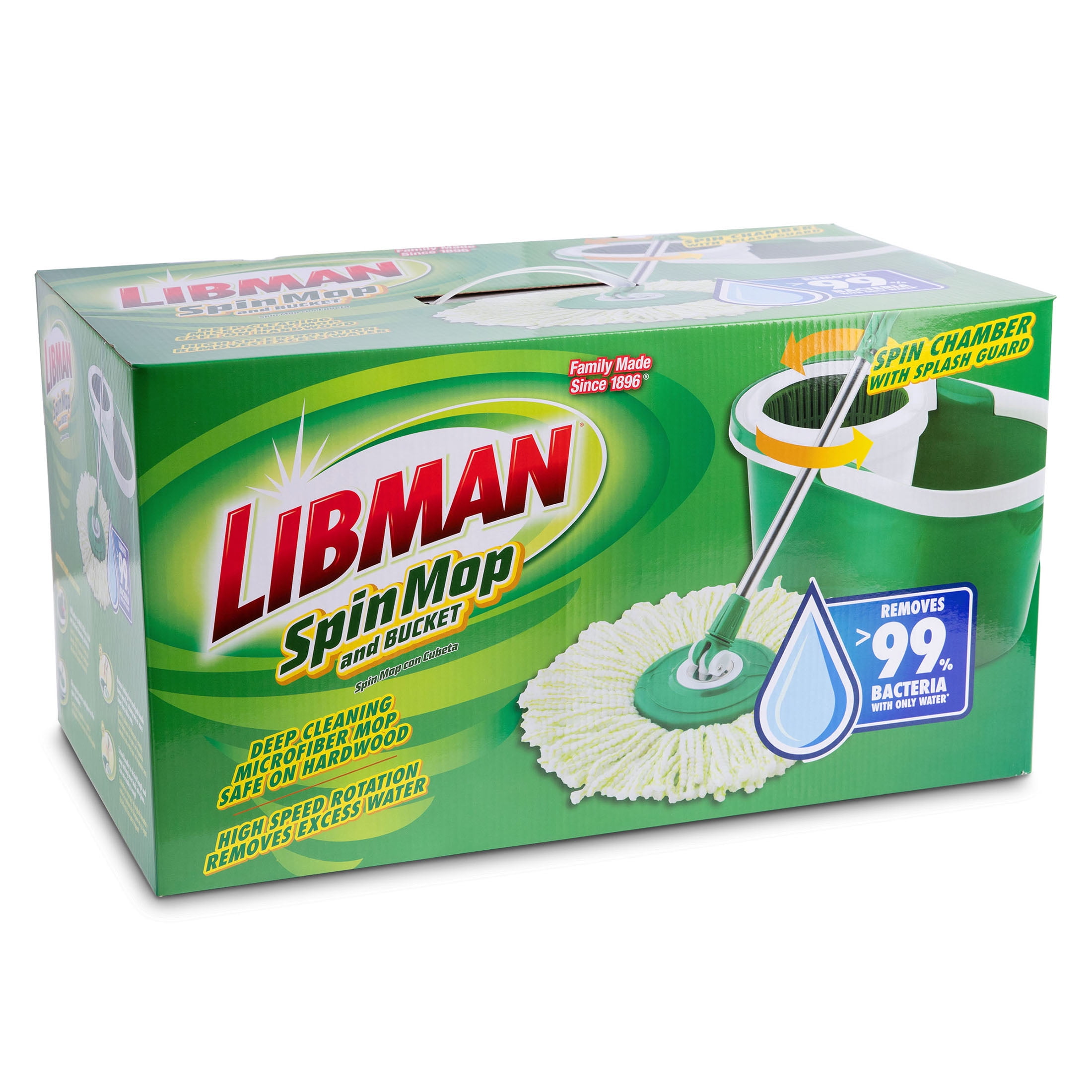 Libman Microfiber Spin Mop Cleaning System Green / White Polypropylene