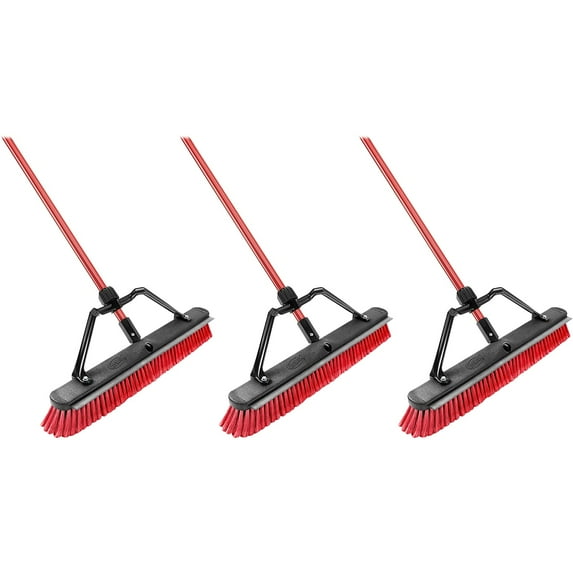 Libman Multi-surface 24" Push Broom Red 3/Pack 1230003