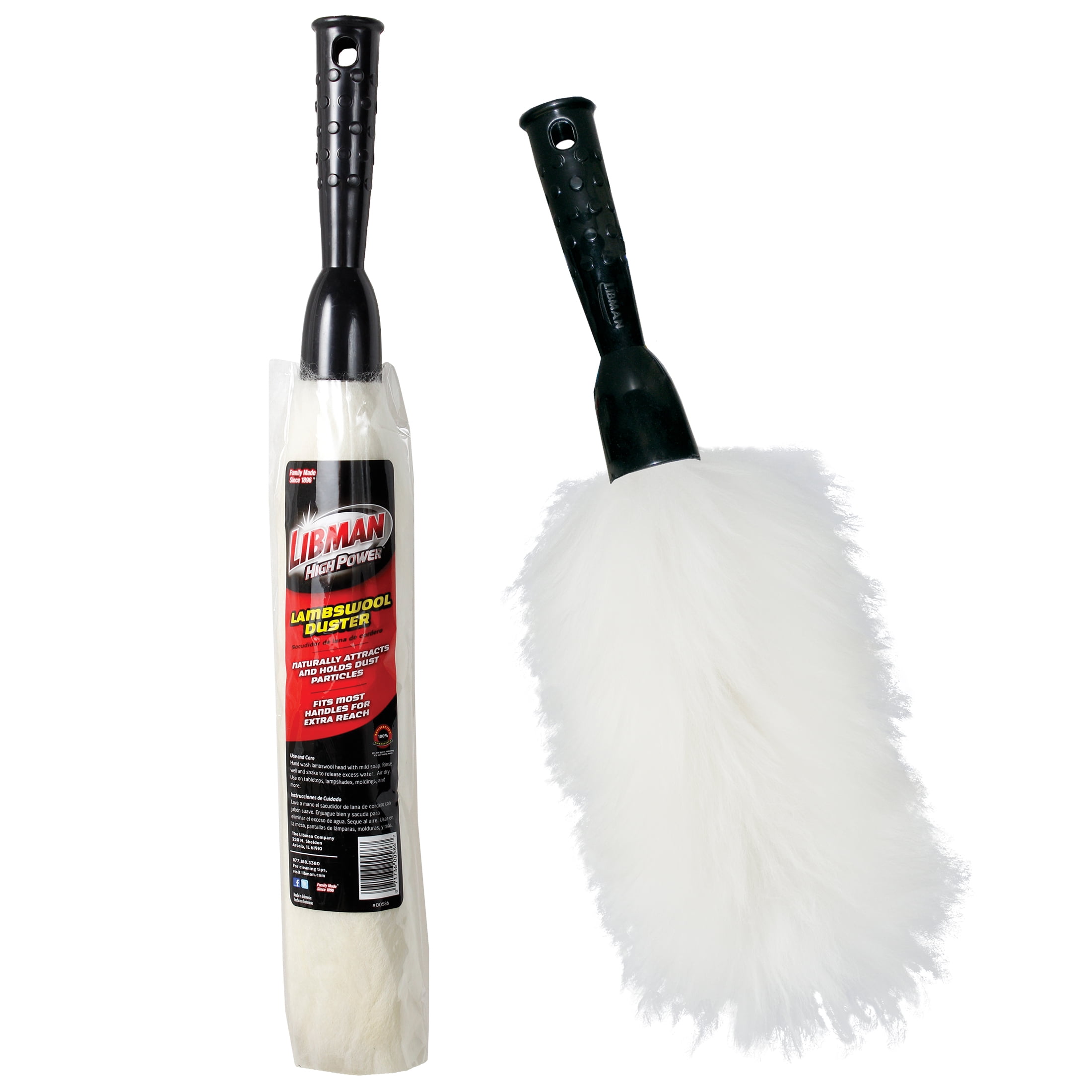 Libman Natural Lambs Wool Wand Duster Standard Extension Threaded Handle