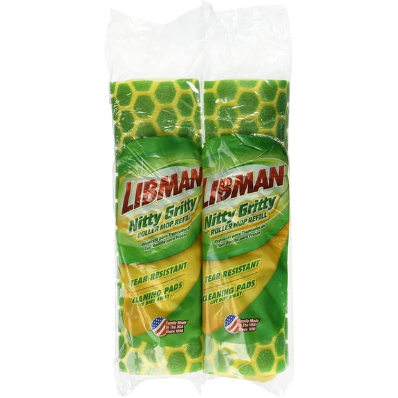 Libman Nitty Gritty Roller Mop Refill pack, 2 Count (Pack of 1)