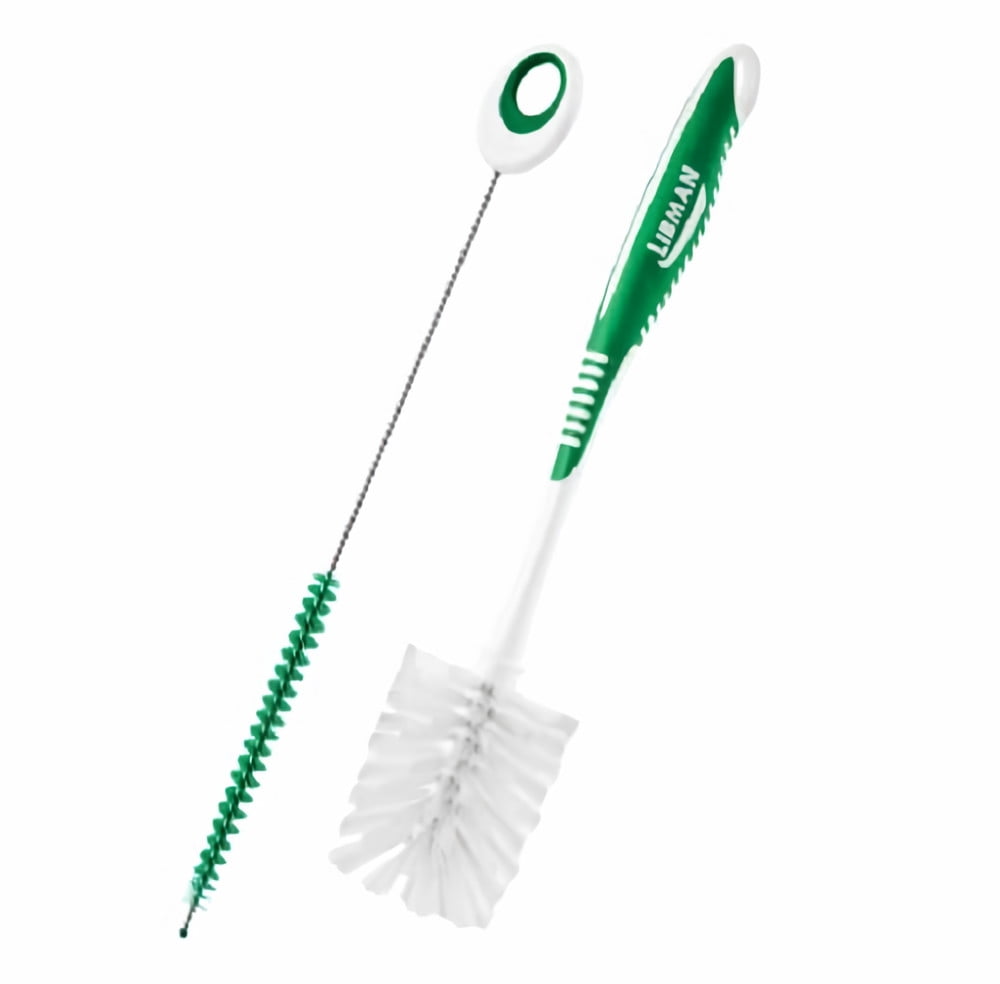 Libman® Plastic & Rubber Handle Bottle & Straw Brush Set Green & White (Pack of 5)