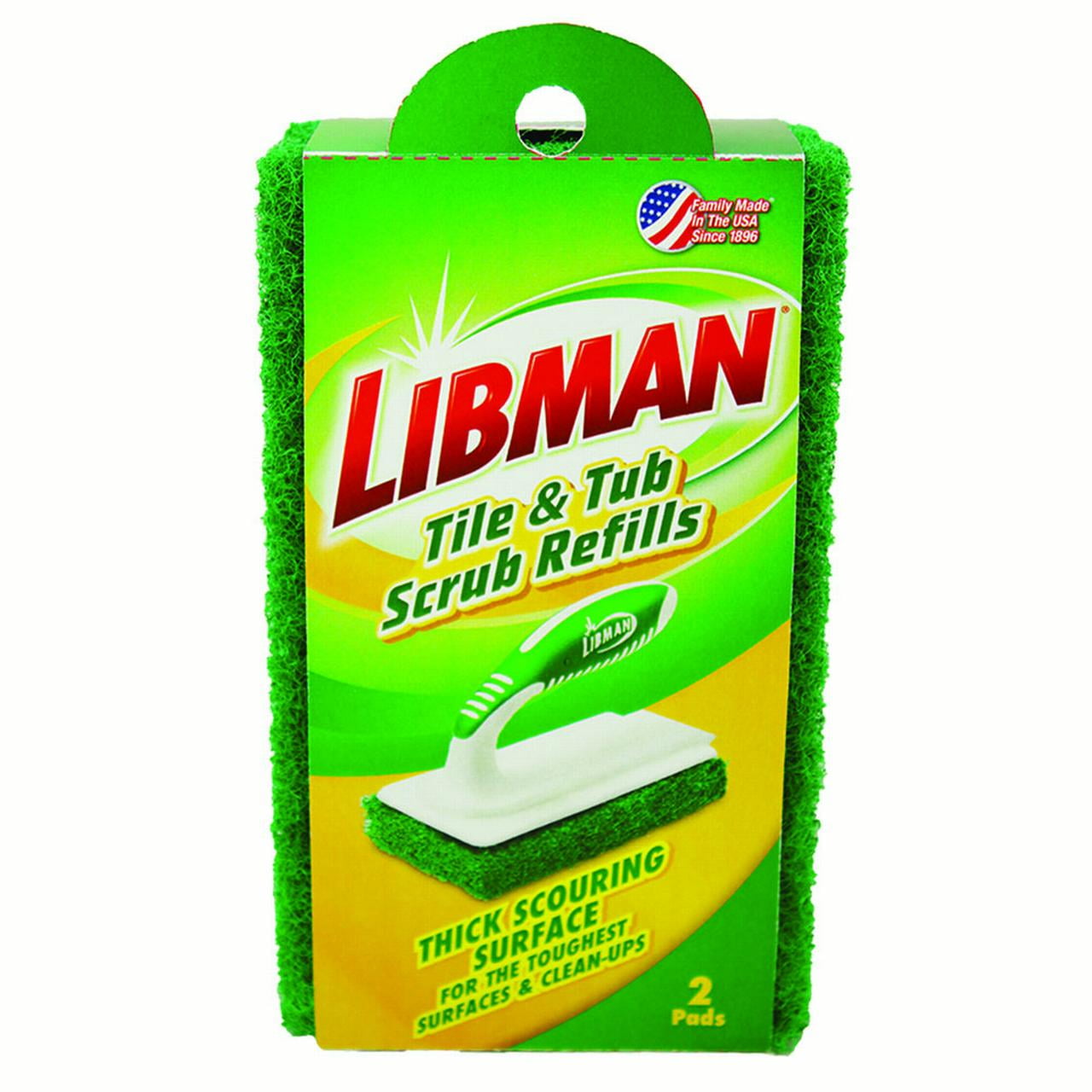 Libman Tile & Tub Scrub Brush, 6X3, Green, 6 Scrubs (Libman 1161)