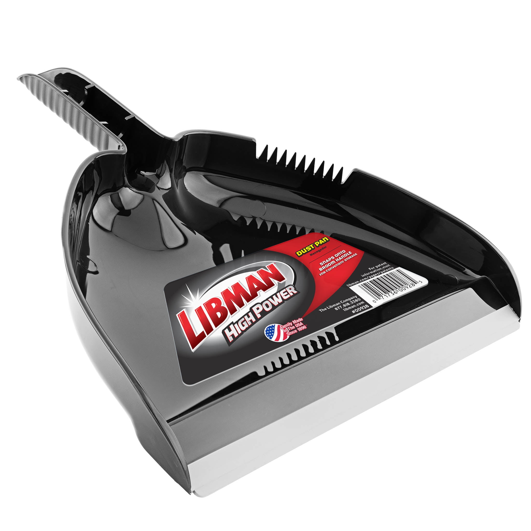 Libman 13" Wide Handheld Black Dustpan Molded Polypropylene