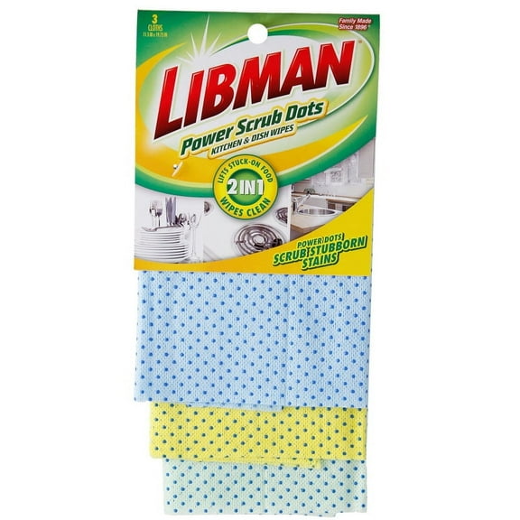 Libman Power Scrub Dots Kitchen & Dish Wipes (3-Pack) 337