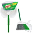 thumbnail image 1 of Libman Household Angle Broom and Dust Pan with Clean Fibers Comb, Green/White, 1 of 10