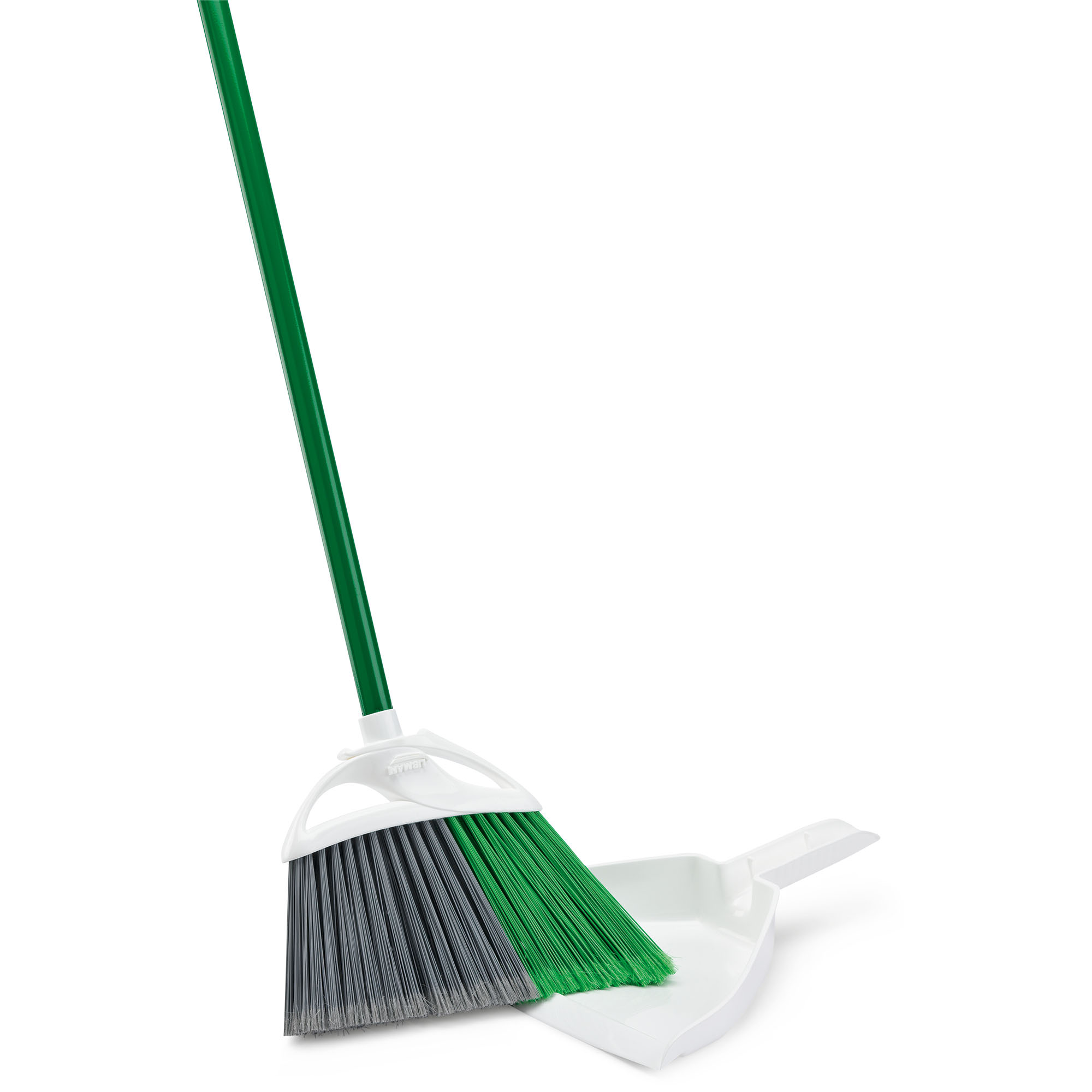 Libman Extra Large Precision Angle Broom with Dust Pan Green White