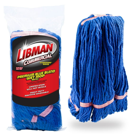 Libman Heavy Duty Premium Blue Blend Wet Mop Refill Clip-on Attachment