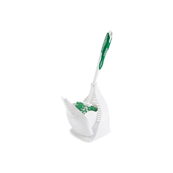 Libman Round Bowl Brush & Closed Caddy Polypropylene 14.5" Green & White 4 Pack (0040)