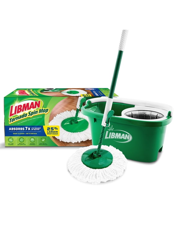 Tornado Spin Mop All-in-One Floor Cleaning Kit with Advanced Microfiber Head