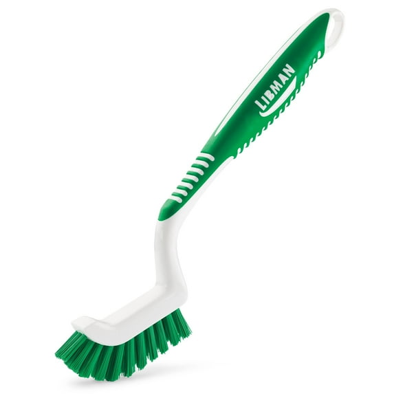 Libman Tile & Grout Kitchen Bathroom Scrub Brush Polypropylene Handle Green & White