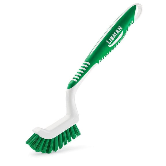 Libman Tile & Grout Kitchen Bathroom Scrub Brush Polypropylene Handle Green & White