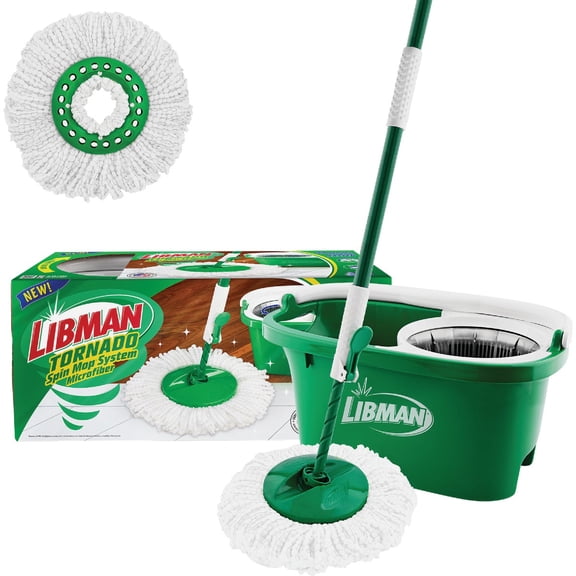 Libman Tornado 14 in. W Spin Mop with Bucket Residential Use, Standard Application