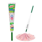 Libman Wonder Mop with Antibacterial Microfiber and Green Steel Handle, Machine Washable, 62-inch