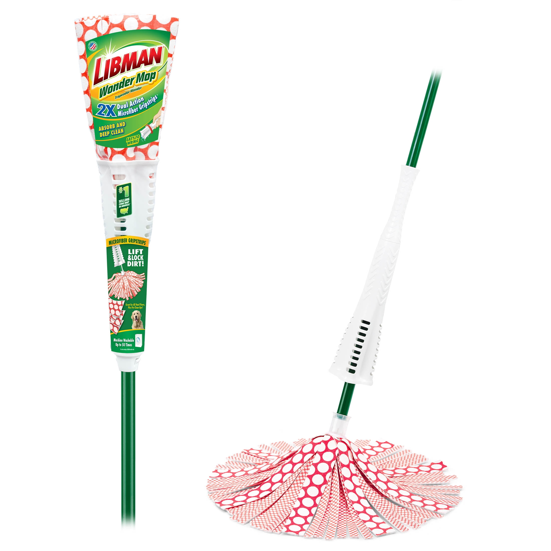 Free Shipping! Libman Microfiber Wonder Mop with Green Steel