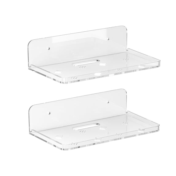 Liboer 2Pack Clear Floating Shelves for Wall, 7x4'' Durable Upgrade Acrylic Material Wall Small Shelf, for Bedroom, Living Room, Bathroom, Kitchen