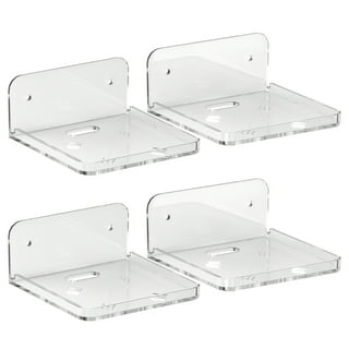 VZINO Small Adhesive Wall Shelf Set of 4, No Drill Acrylic Floating Shelves  for Expand Space, Preppy Room Decor, Small Display Shelf for Smart