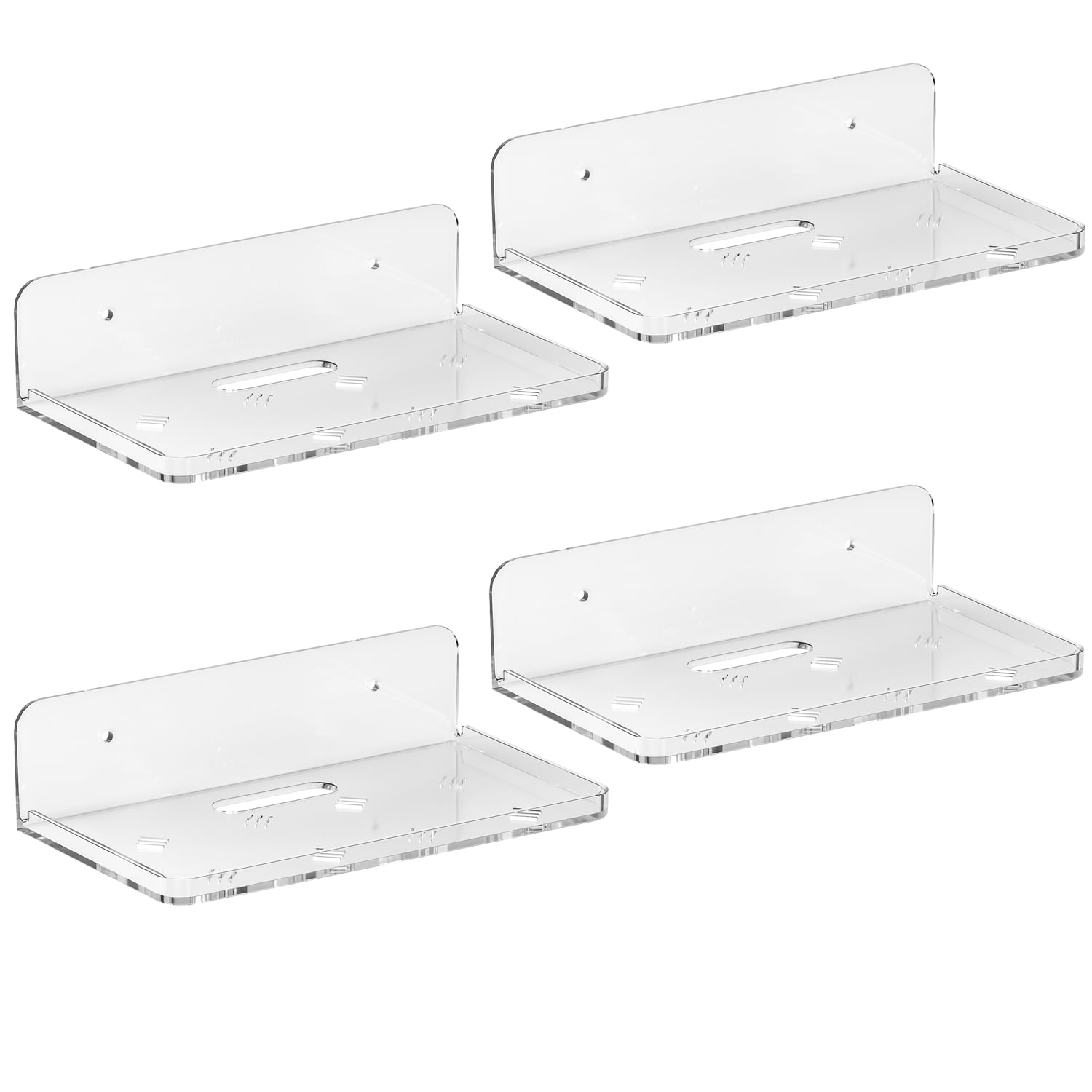 Liboer 7''x 4'' Small Floating Shelves for Kitchen, No Damage Wall