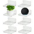 thumbnail image 1 of Liboer 8 Pack Clear Floating Shelves,  4"x4" , Adhesive/Drill Wall Mounted Small Holder for Bathroom Bedroom , Thickened Upgrade Acrylic, Clear, 1 of 8