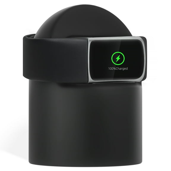 Liboer Charger Dock for Fitbit Charge 6/5/Luxe, Charger Replacement Stand with Charging Cable, Silicone Dock, Black