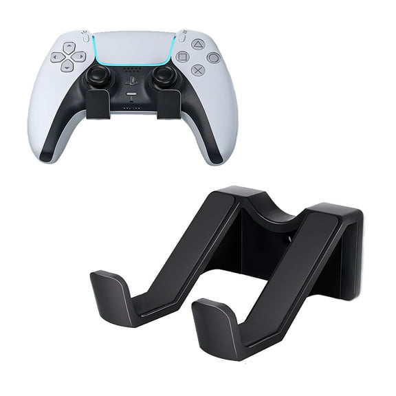 Liboer Game Controller Stand Holder for PS5 PS4 Xbox Switch,No Drill Strong Adhesive Wall Mounted, Black,Set of 2
