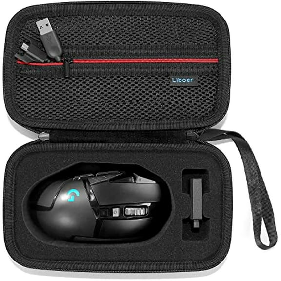 Liboer Hard Storage Case for Logitech G502 Mouse, High Density Sponge Lining, Hand Strap, Black