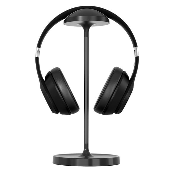 Liboer Headphone Stand for Desk, Gaming Headset Holder with Aluminium Alloy Pole/Silicone Cushion Top, Black