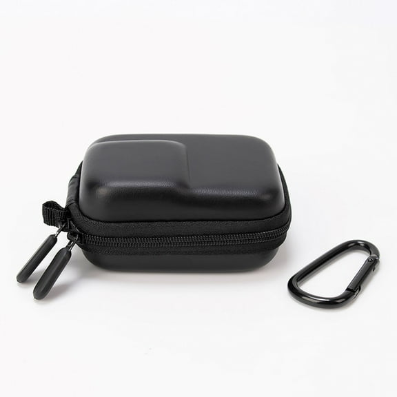 Liboer Small Carrying Case for DJI Osmo Action 5 Pro/4/3, Simple Storage Bag for GoPro, PU Hard Travel Protector Case for Insta360 Ace/Ace Pro/2 with Carabiner, Black