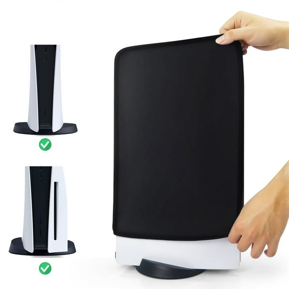 Liboer Vertical Dust Cover for ps 5 Console, Compatible with Disc and Digital Edition, Soft Elastic Water-Resistant Neoprene Material, Black