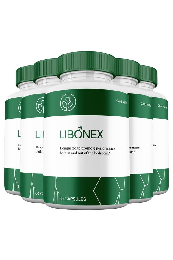 Libonex Capsules, High Potency Pills, All Natural Formula Male Supplement Libo Nex Capsules Performance (5 Pack)