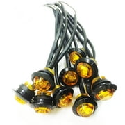 Libra 12V 3/4" Amber LED Marker Clearance Lights for Trailer/Truck/RV -24021, Set 10