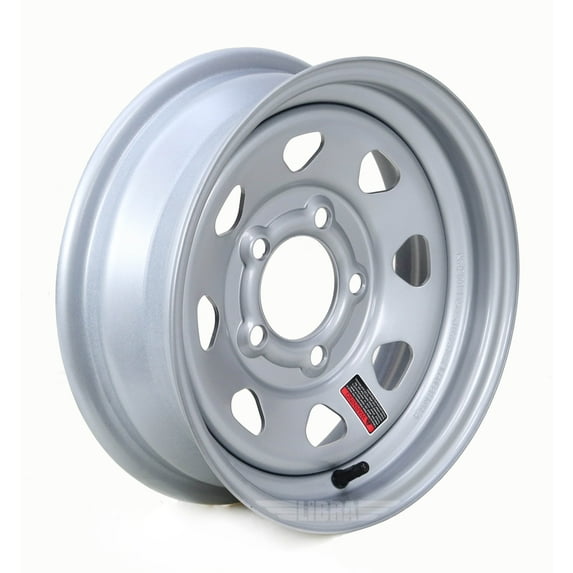 Libra 13 x 4.5 Trailer Wheel/Rim 5 Lug on 4.5" Bolt Pattern Silver Spoke -17019