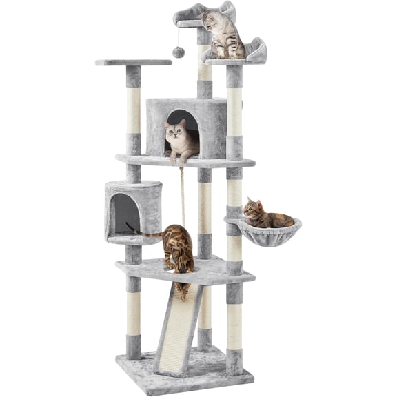 Libra 79 inches Cat Tree Multi-Level Cat Tower with Scratching Post Indoor Cat Condo Pet Stand Play House Furniture Kitten Kitty Activity Center