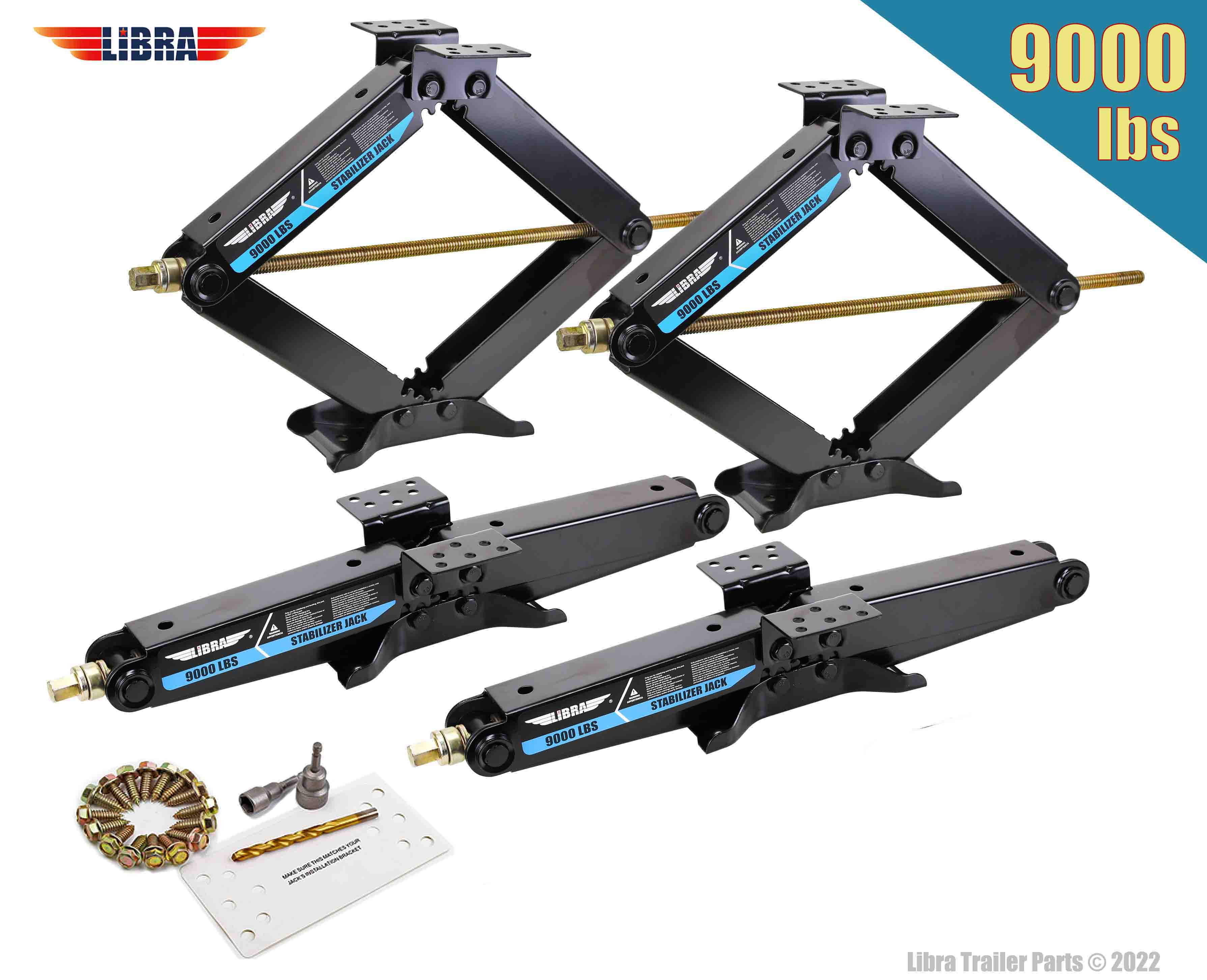 Libra 9000 lb Heavy Duty 24" RV Trailer Stabilizer Leveling Scissor