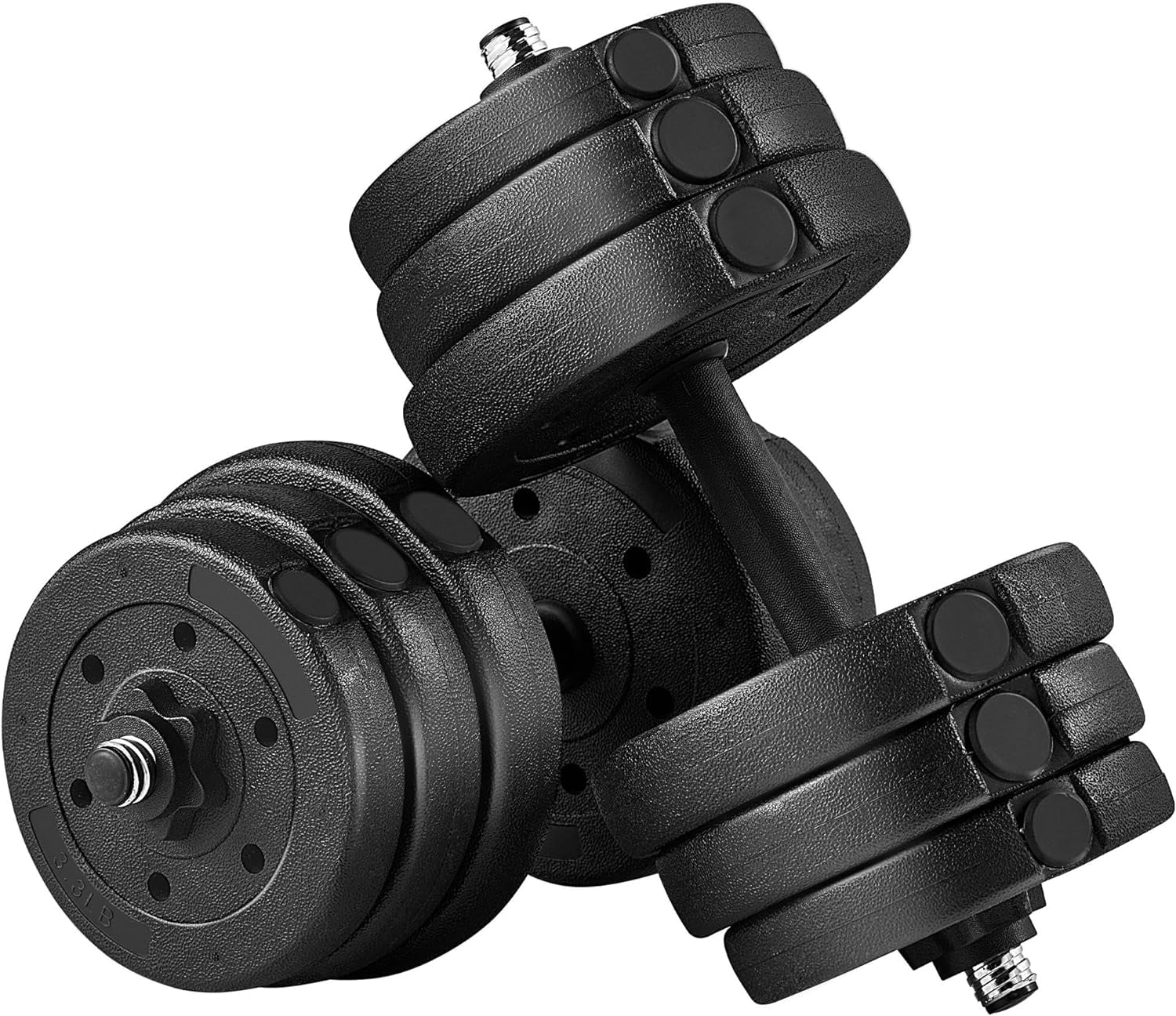 Libra  Adjustable Dumbbells Weight Set Dumbbell Weights Exercise & Fitness Equipment w/ 4 Spinlock Collars for Women & Men Home Gym Strength Training 55 pounds