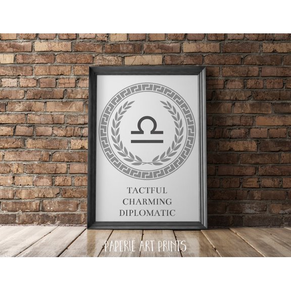 Libra Astrology Wall Art Print With Zodiac Celestial Home Decor