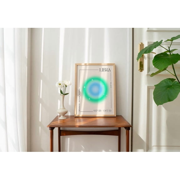 Libra Aura Gradient Star Sign Wall Art Print